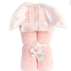 Neiman Marcus Pink Bunny Minky Hooded Towel